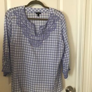 Talbots checkered top